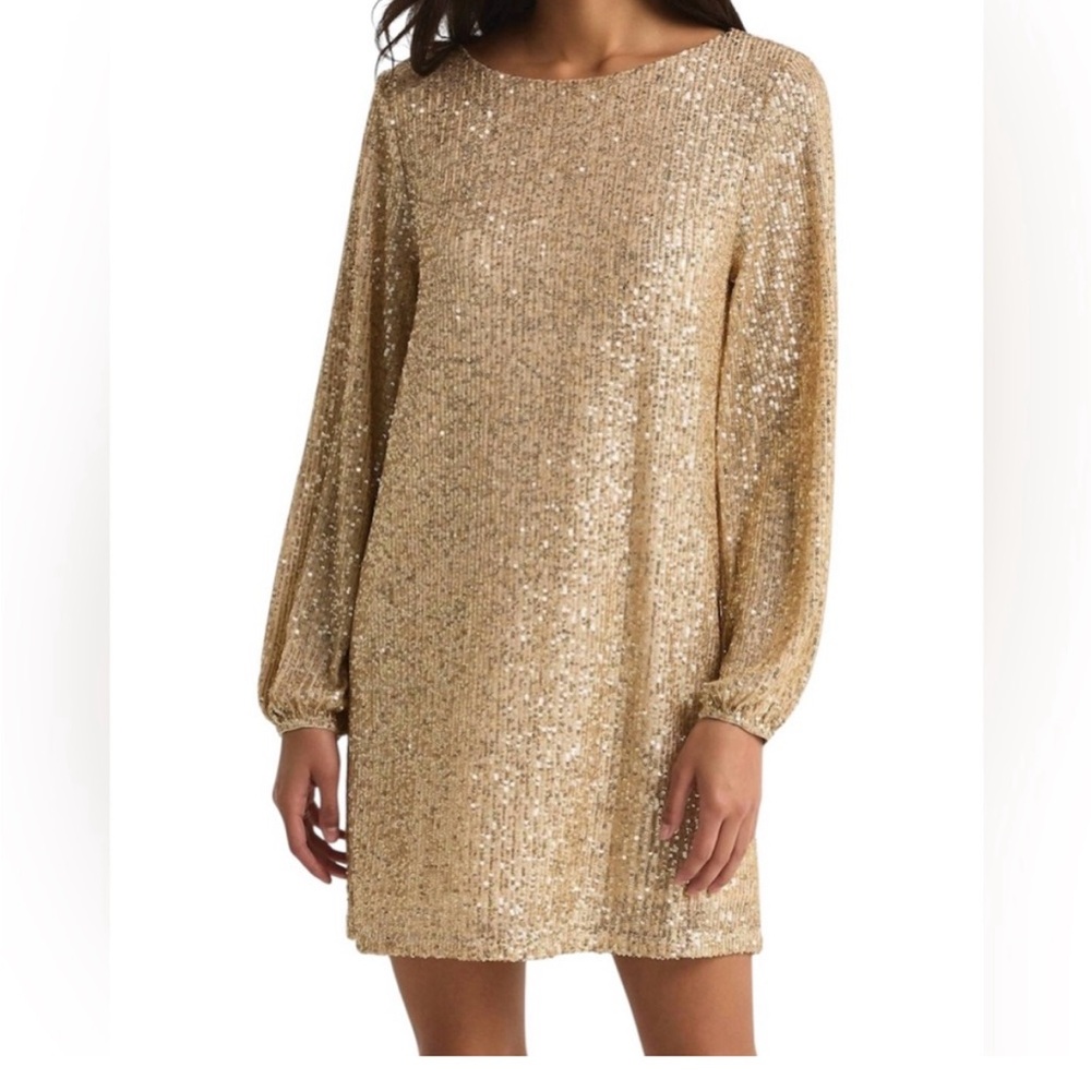 Z Supply Gold Sequin Midi Dress